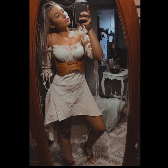 Womens Sexy Steampunk Vegan Coffee Leather Bustier Underbust Waist Belt Corset - Picture 2 of 7